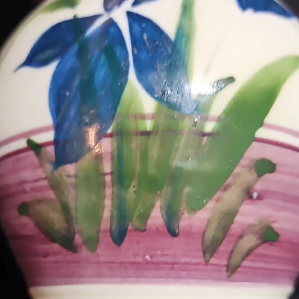 VTG Signed PSS 92 Hand Thrown Studio Art Pottery Irises Ceramic Bud Vase